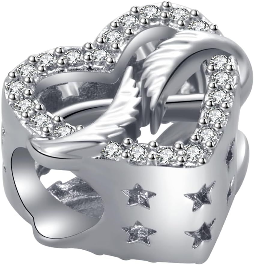 In Loving Memory Angel Wings Infinity Heart Charm Compatible with Pandora Charms Bracelets - Image 2