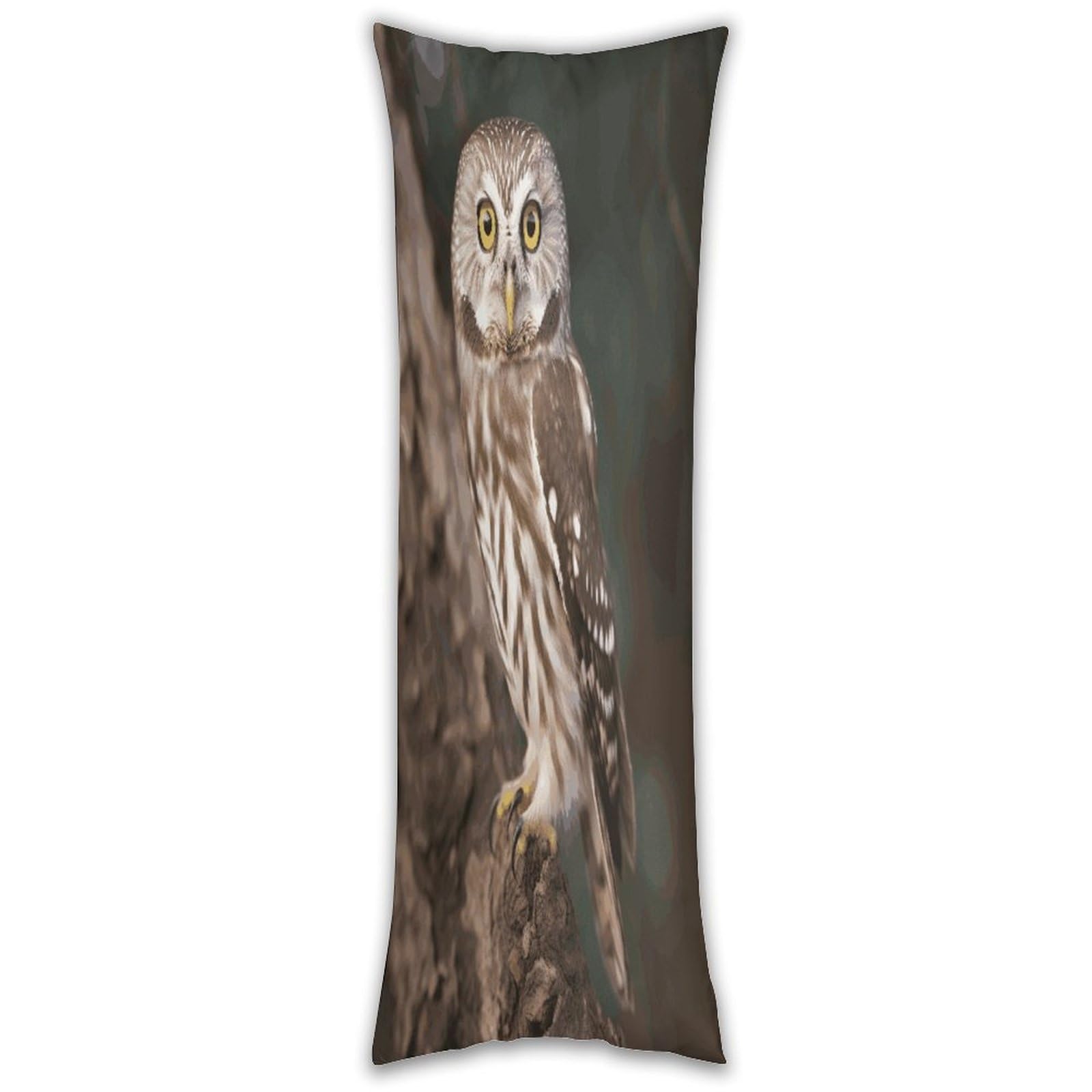 Wildlife Animal Owl Pillow Case Breathable Absorb Sweat Long Pillowcover Exquisite Unique Pillow Protector for All Seasons Hot Sleepers Body Pillowcase