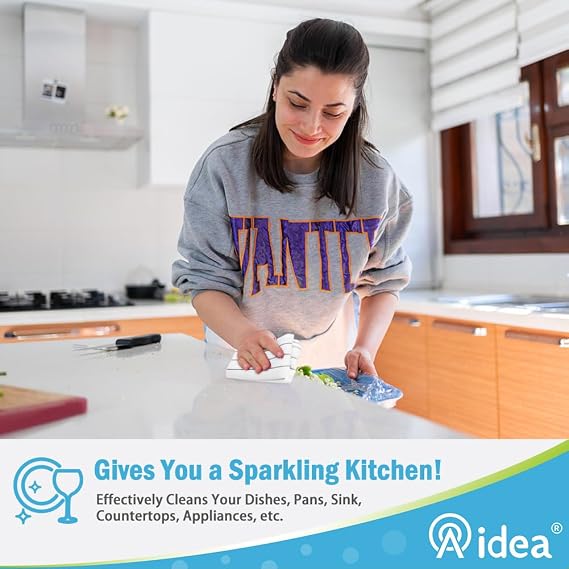 AIDEA Kitchen Towels, Absorbent Dish Cloth for Kitchen, Soft Dish Towels for Home, Multi-Purpose Cloths for Household Cleaning and Drying-8PK, 12x12