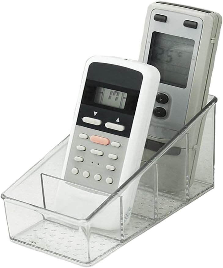Small Remote Control Holder Transparent Organizer Clear Acrylic Media