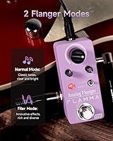 Vista 84 de FLAMMA FC05 Mini pedal de modulación con brida de coro Trémolo Phaser Vibrato Rotary Liquid Autowah Stutter Ring LowBit