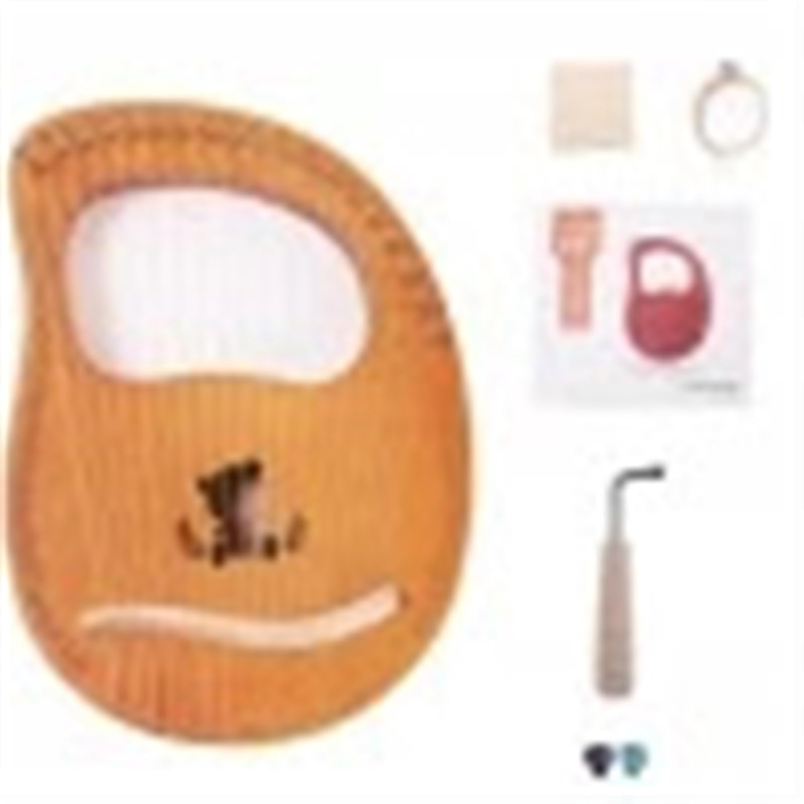 Arpa a Lira 16 Corde Pianoforte a Dito in Mogano con Strumento di accordatura for Principianti Regalo Strumenti Musicali Modello Panda in Legno Arpa a Lira per Adulti