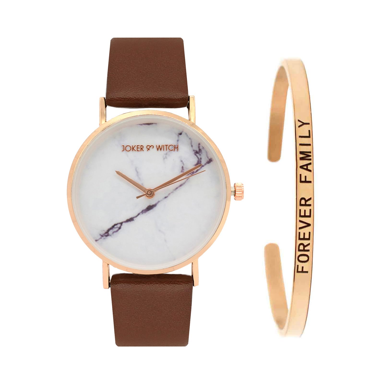 Joker & Witch Leather Women Tiramisu Analog Watch Bracelet Stack, White Dial, Brown Band (B0C7L63G1R) Amazon Price History, Amazon Price Tracker