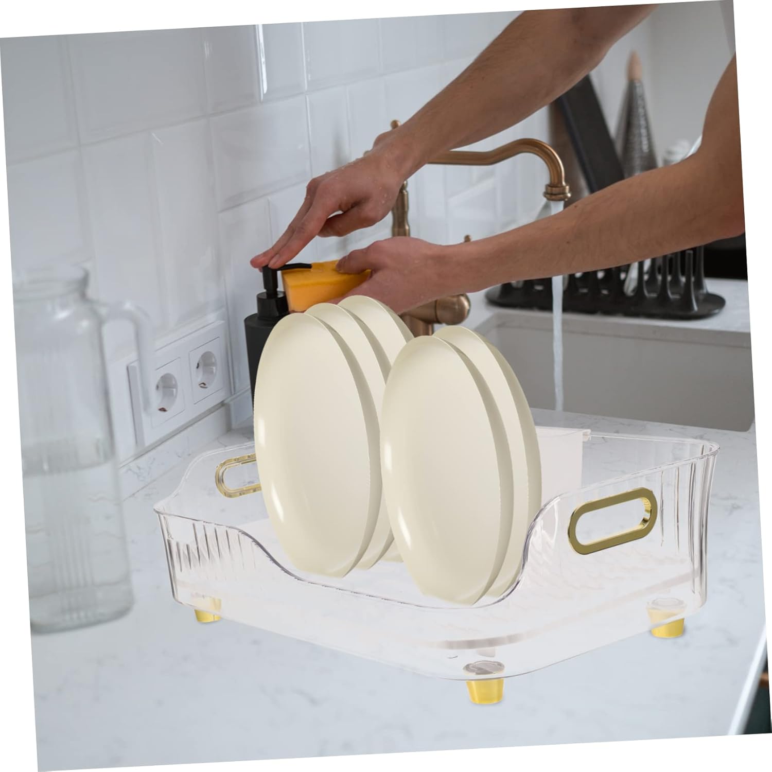 Kitchen Sink Organizer Dish Drying Rack Capacity Storage Rack for Dishes Chopsticks Spoons