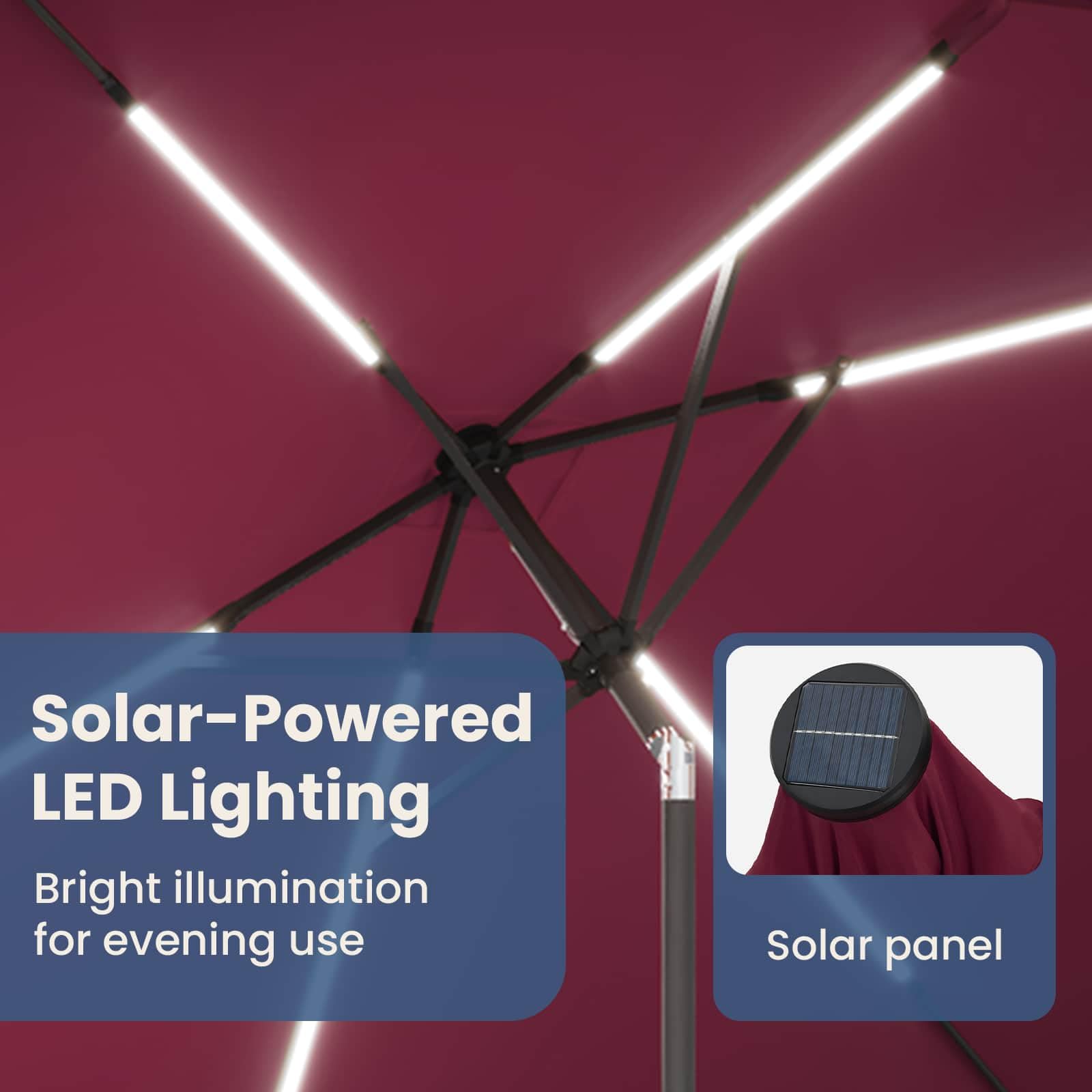 vidaXL Parasol ogrodowy z oświetleniem LED i podstawą 200 x 300 cm
