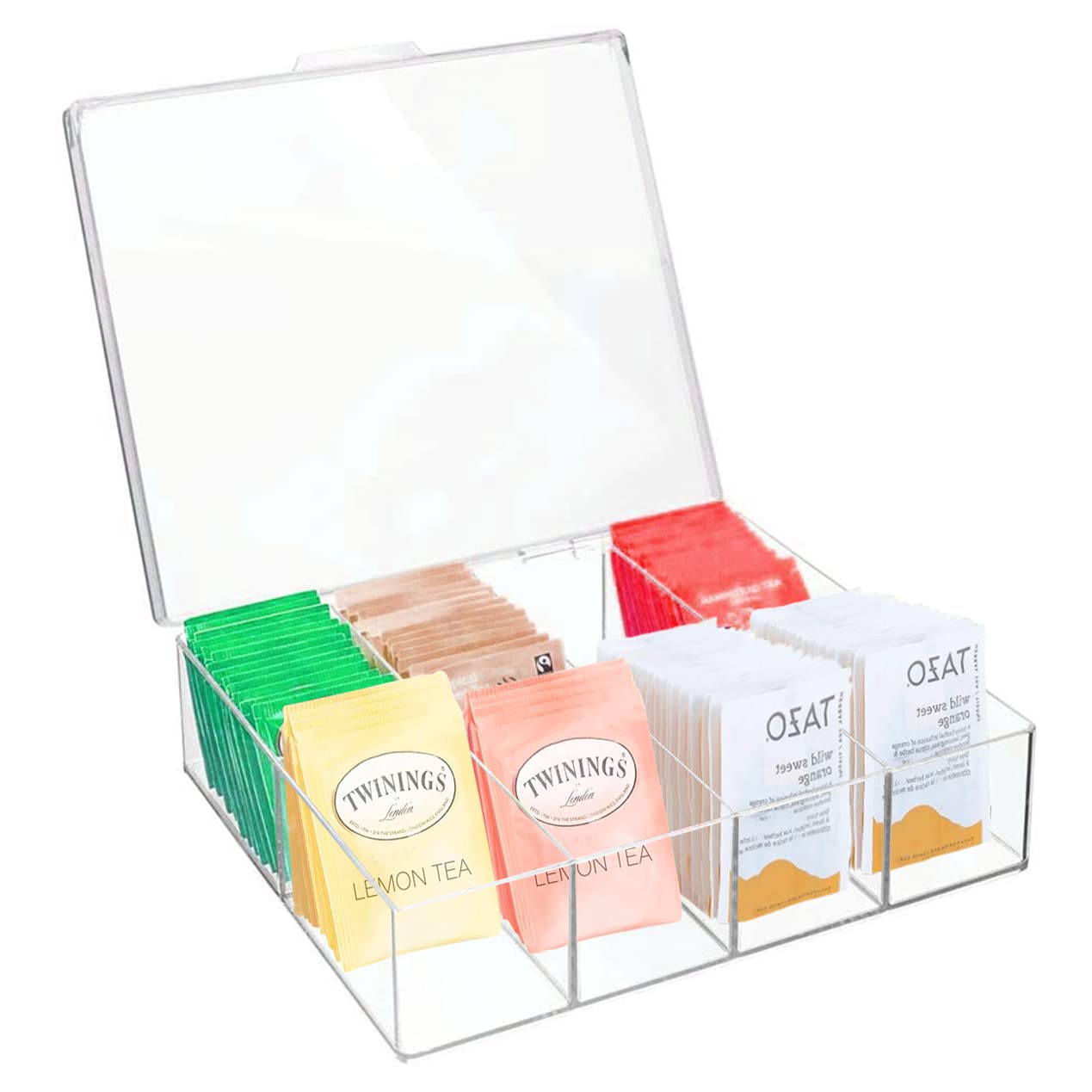 Buy Plastic Stackable Tea Bag Storage Bin Organizer Box Holder with Lid