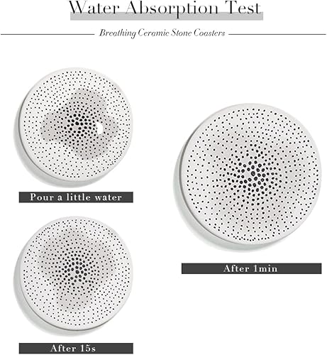 Miniatura 4 de Posavasos para bebidas, juego de 6 posavasos absorbentes, resistentes al calor y al agua, reutilizables, duraderos, platillos para bar, taza de