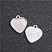WANM 6pcs Antique Sliver Herz Cabochon 14mm Dia - Miniatur - Einstellung Bezels Anhänger mit Halskette Tabletts für   Schmuckherstellung