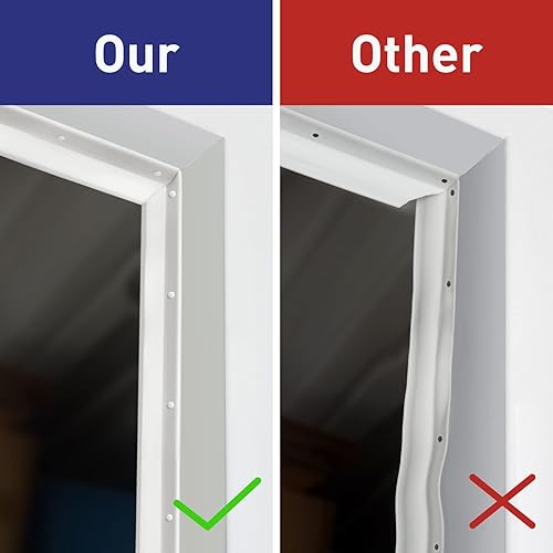 Miniatura 6 de Sello de puerta de garaje tira de sellado superior y lateral de 34 pies con adhesivo blanco con parte trasera de goma resistente a la intemperie,