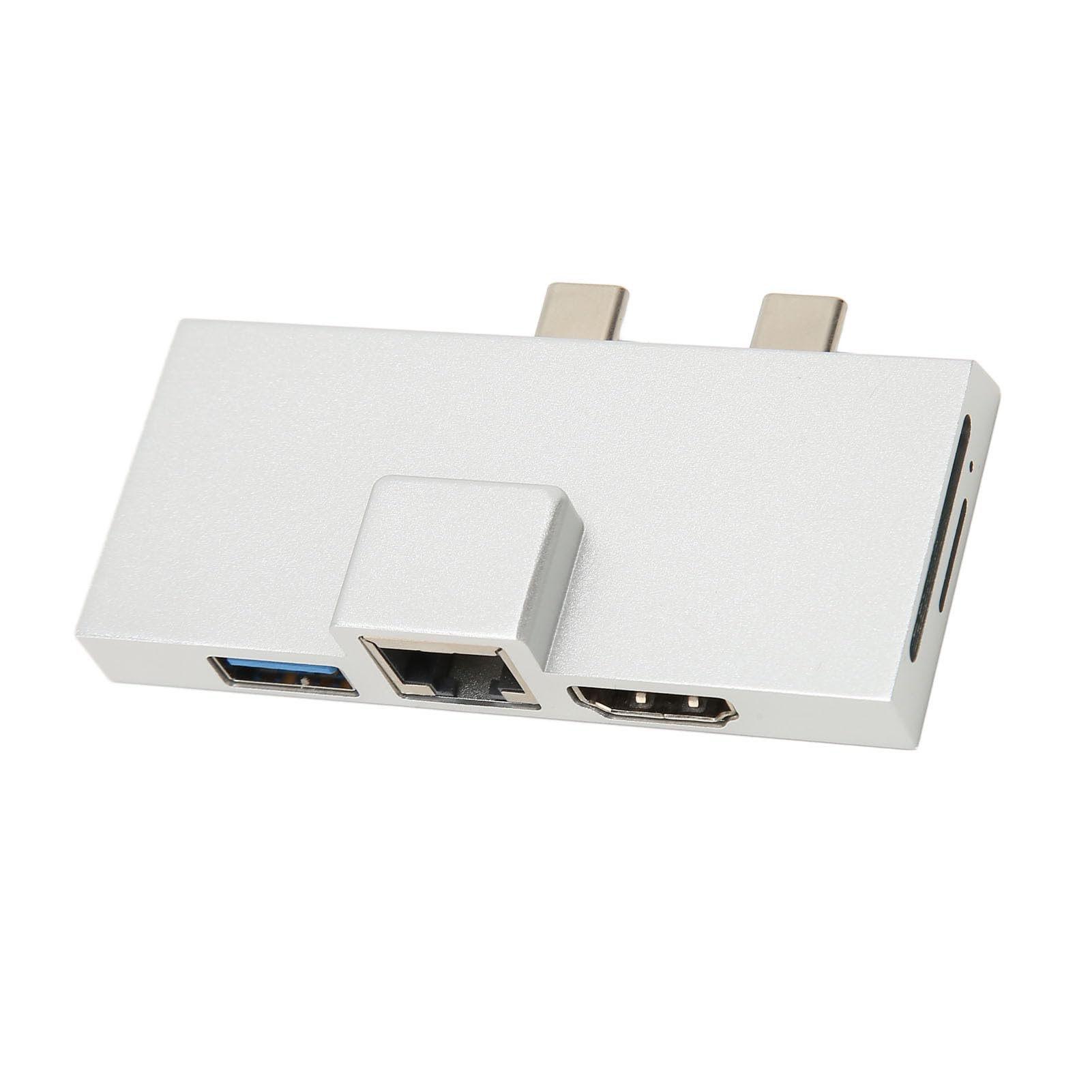 Docking station USB C Doppio hub di espansione USB C Professionale sette porte Plug and Play Adattatore per trasferimento dati ad alta velocità Lega di alluminio per esterni Pro 8