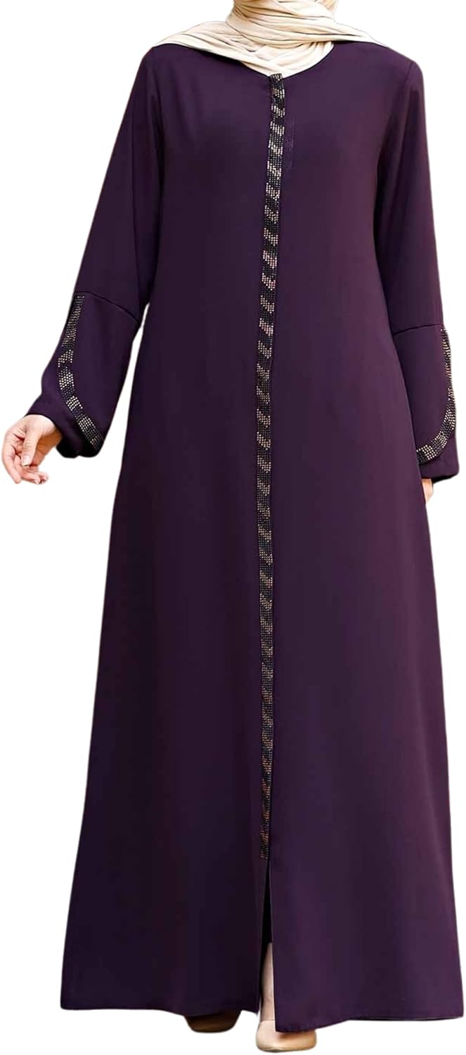 istanbulstyles Ladies’s Abaya Lengthy Sleeve Open Quarry Flooring Size Zipper Flooring Size Turkish Islamic Style