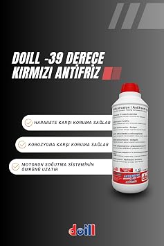 -39 / -40 Derece Hazır Karışım 1.5 Litre Kırmızı Organik Antifriz - G12 (Üretim Yılı: 2026)