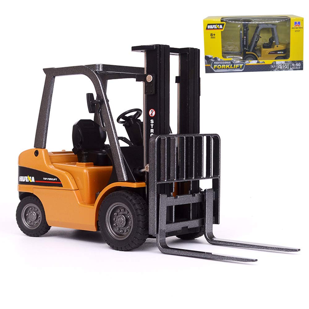 (Forklift) Ailejia 1/50 Scale Forklift Trucks Alloy Models Fork Truck