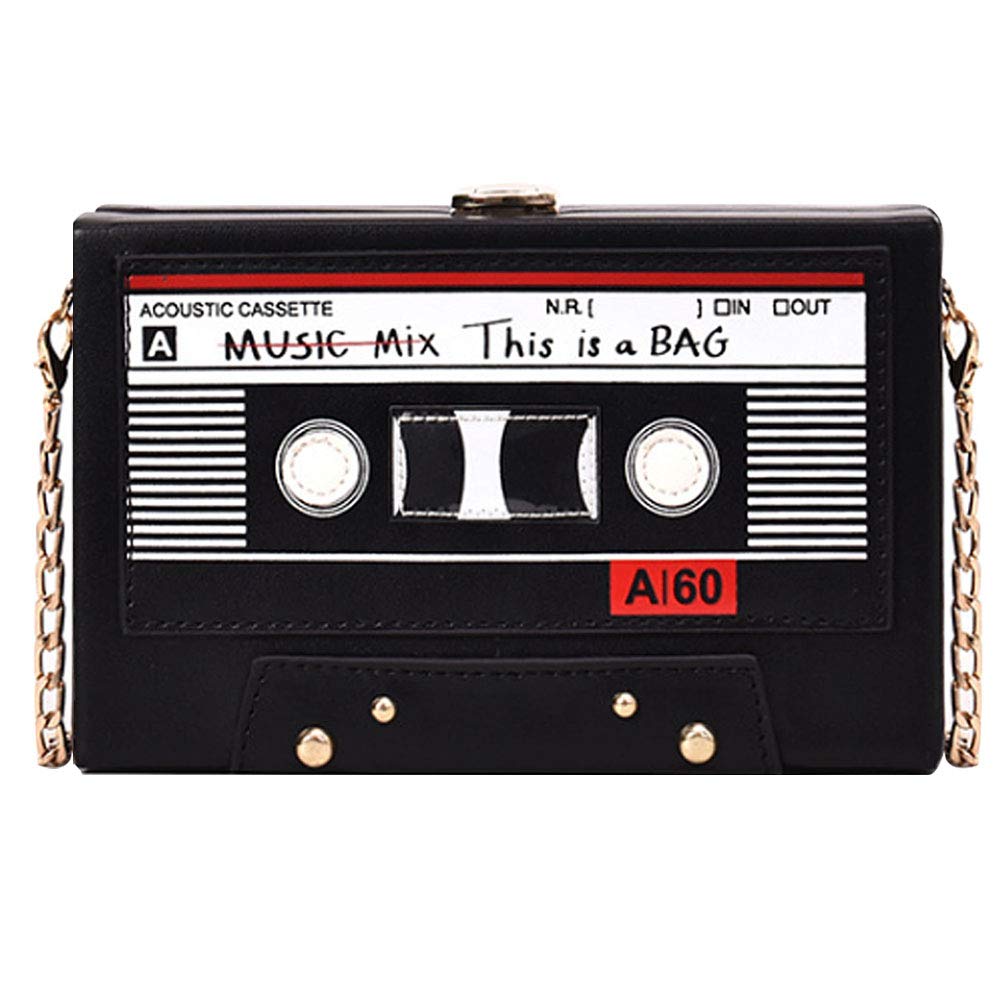 ZLM BAG USZLM BAG US Retro Cassette Evening Clutch Purse Crystal Inlaid Bling Crossbody Shoulder Bag for Graduation Wedding Party