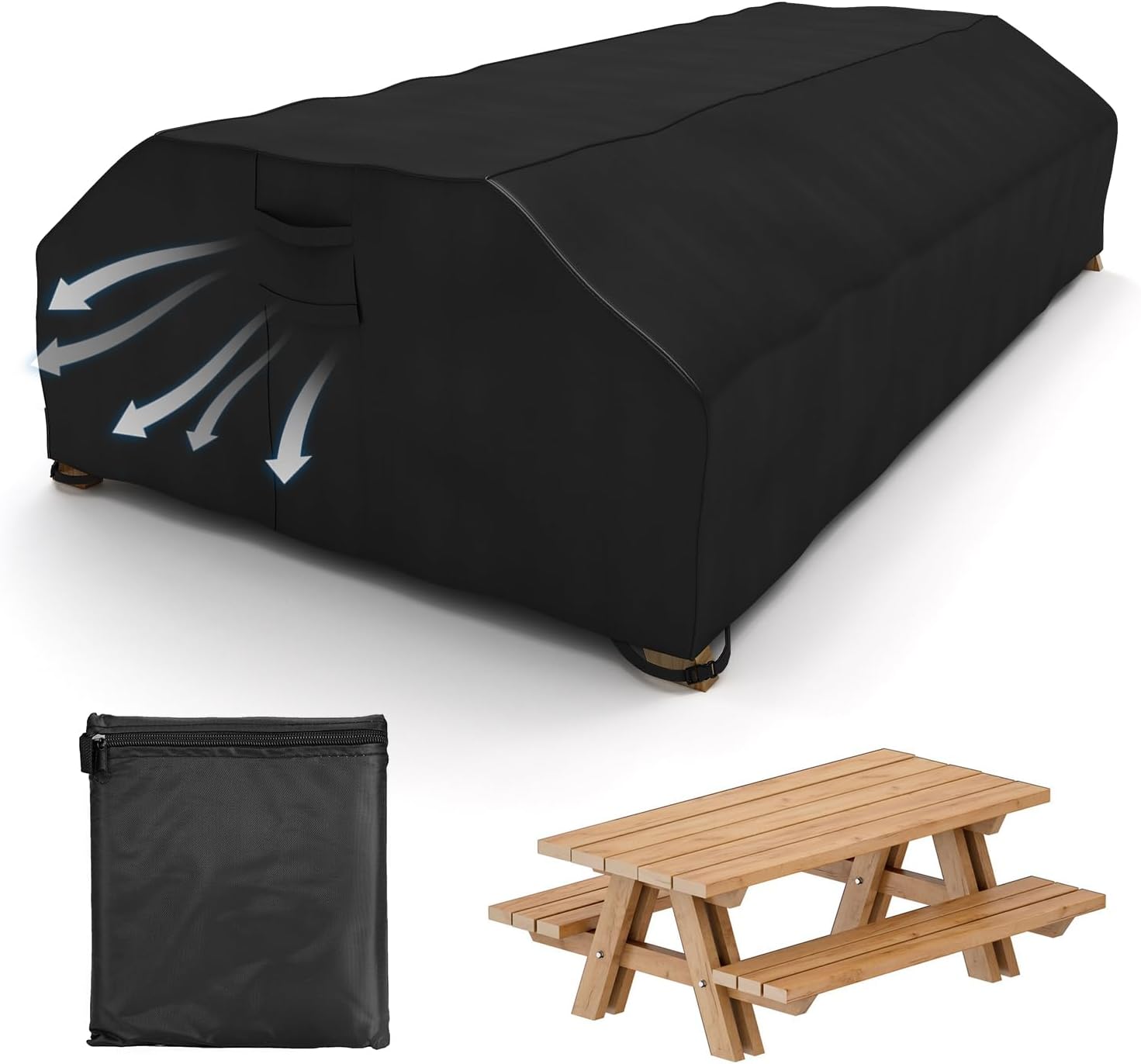 Amazon.com : Picnic Table Cover, Outdoor Picnic Table Cover with Air ...