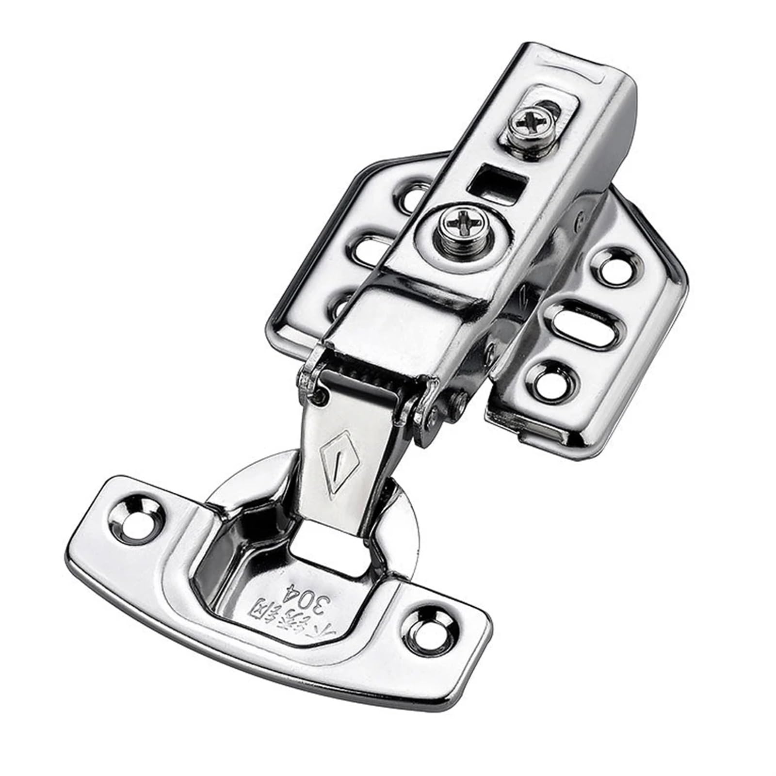 Zawiasy do drzwi, 10 szt. Hydrauliczny zawias do drzwi szafki z cichą sprężyną 304 stal nierdzewna 110x62mm(Middle bend (10Pcs))