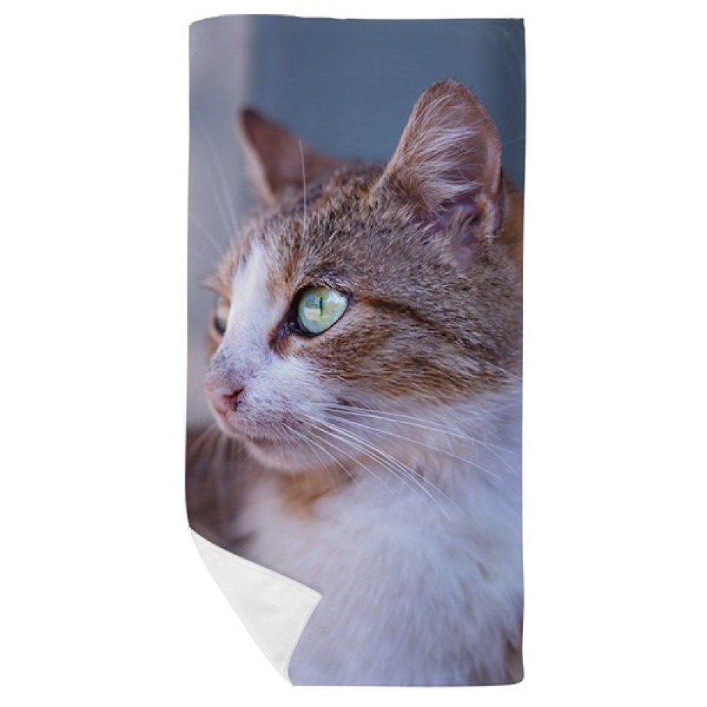 Débarbouillettes chat sauvage serviette de bain douce 35x70cm multicolore