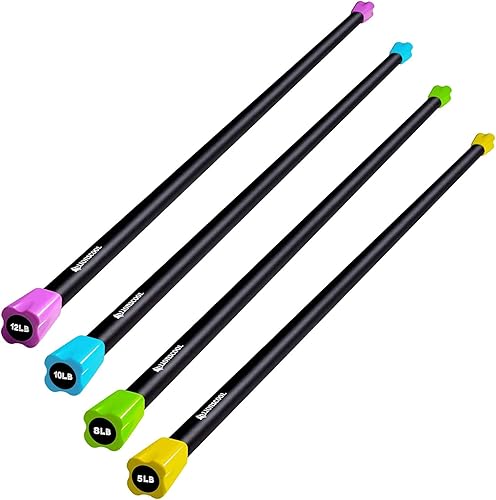 LIONSCOOL Barra con peso para entrenamiento, barra de peso acolchada para ejercicio, barra de estiramiento de acero sólido para esculpir el cuerpo,