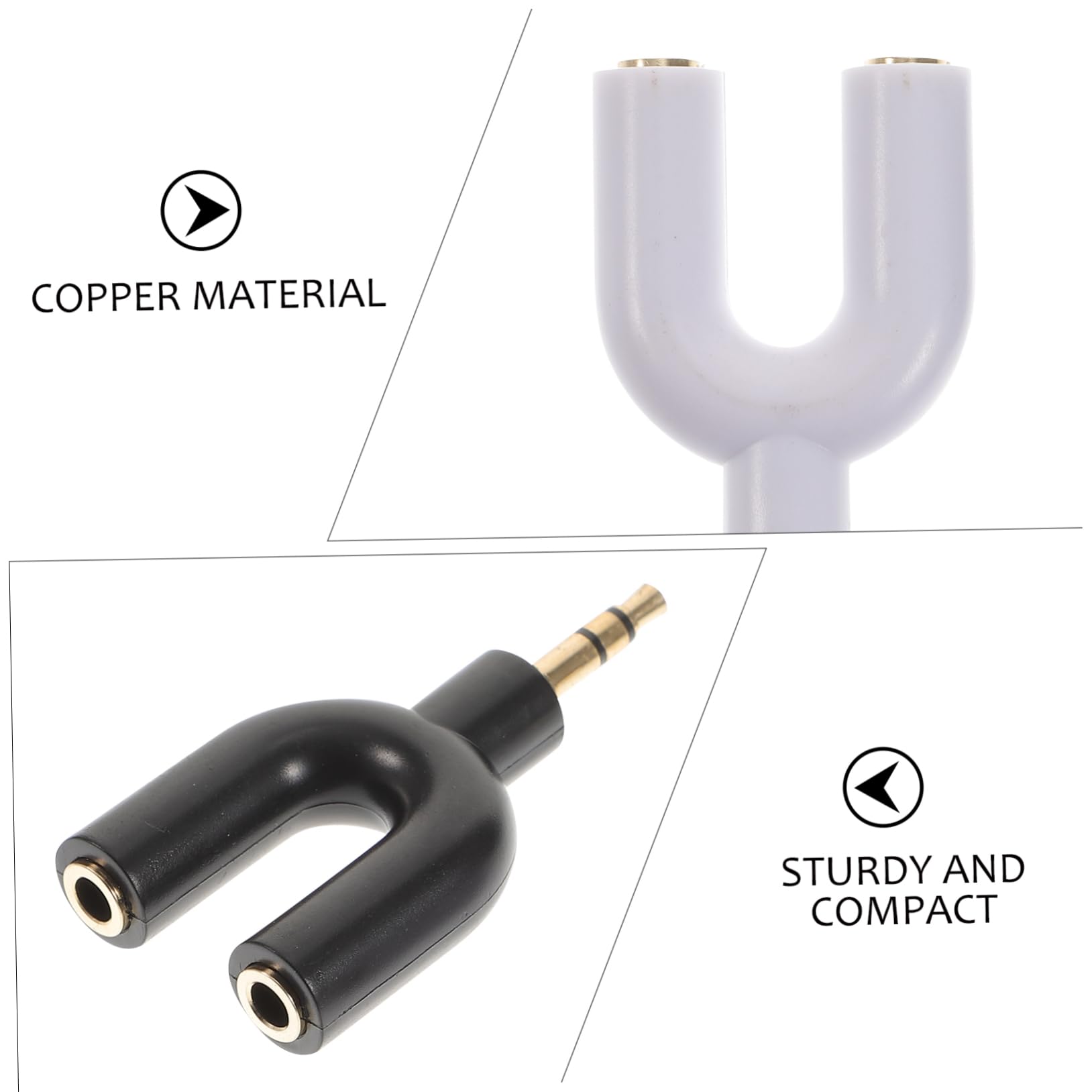 Mikikit 30pezzi u Shape Headphone Adapter y Splitter Per Cuffie Adattatore Audio Per Dispositivi e Facile Usare e