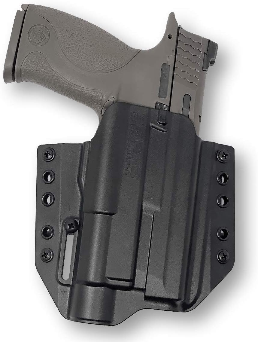Holster for Glock 19/17 with Streamlight TLR-1 - OWB Holster for Concealed Carry/Custom fit to Your Gun - Bravo Concealment, Black