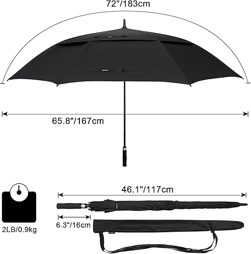 Miniatura 153 de G4Free - Paraguas de golf de apertura automática de 47, 54, 62 y 68 pulgadas - Paraguas extragrande con doble toldo, ventilado, a prueba de viento