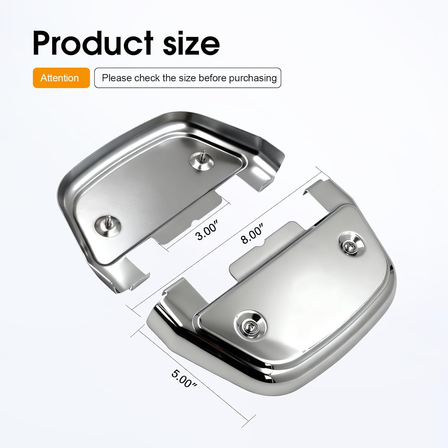 Chrome Passenger Footboard Covers Compatible with Harley Street Bob FXDB/Road Glide FLTRX/Tour Glide Classic FLTC/Street Glide FLHX