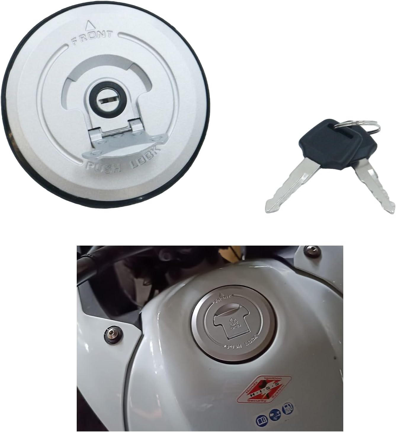Motorcycle Locking Gas Cap for Honda 125 MSX125 Motrac M2 M3 Skyteam/CBR250R/CB500F/CB500X/CBR500R/CB300F/CBR300R/VTX1800 2011-2022 with 2 Keys,Replacement Fuel Tank Lid Cover