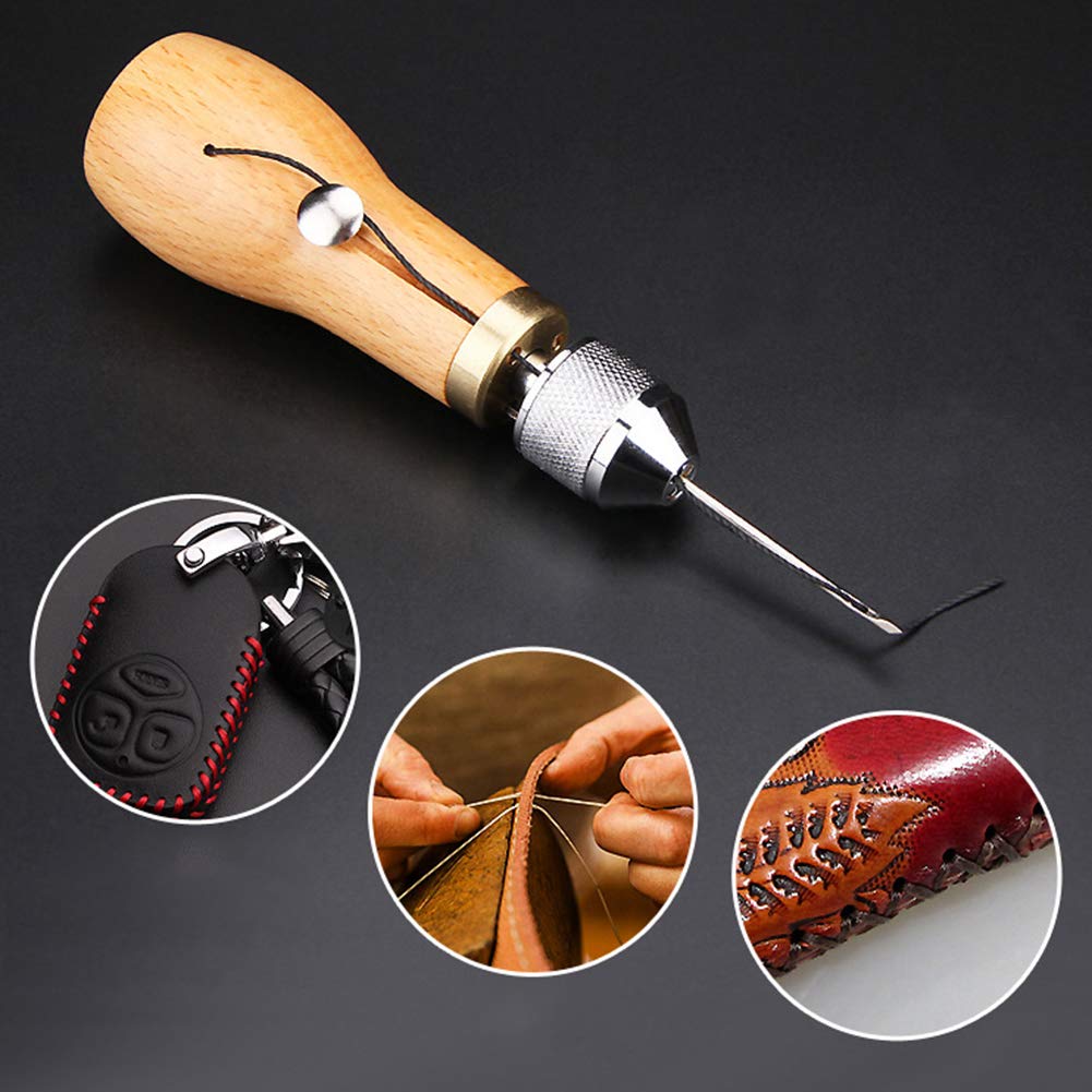 5-tlg. Vorstecher Set Mit Holzgriff - Ahlen Für Leder & Stoff