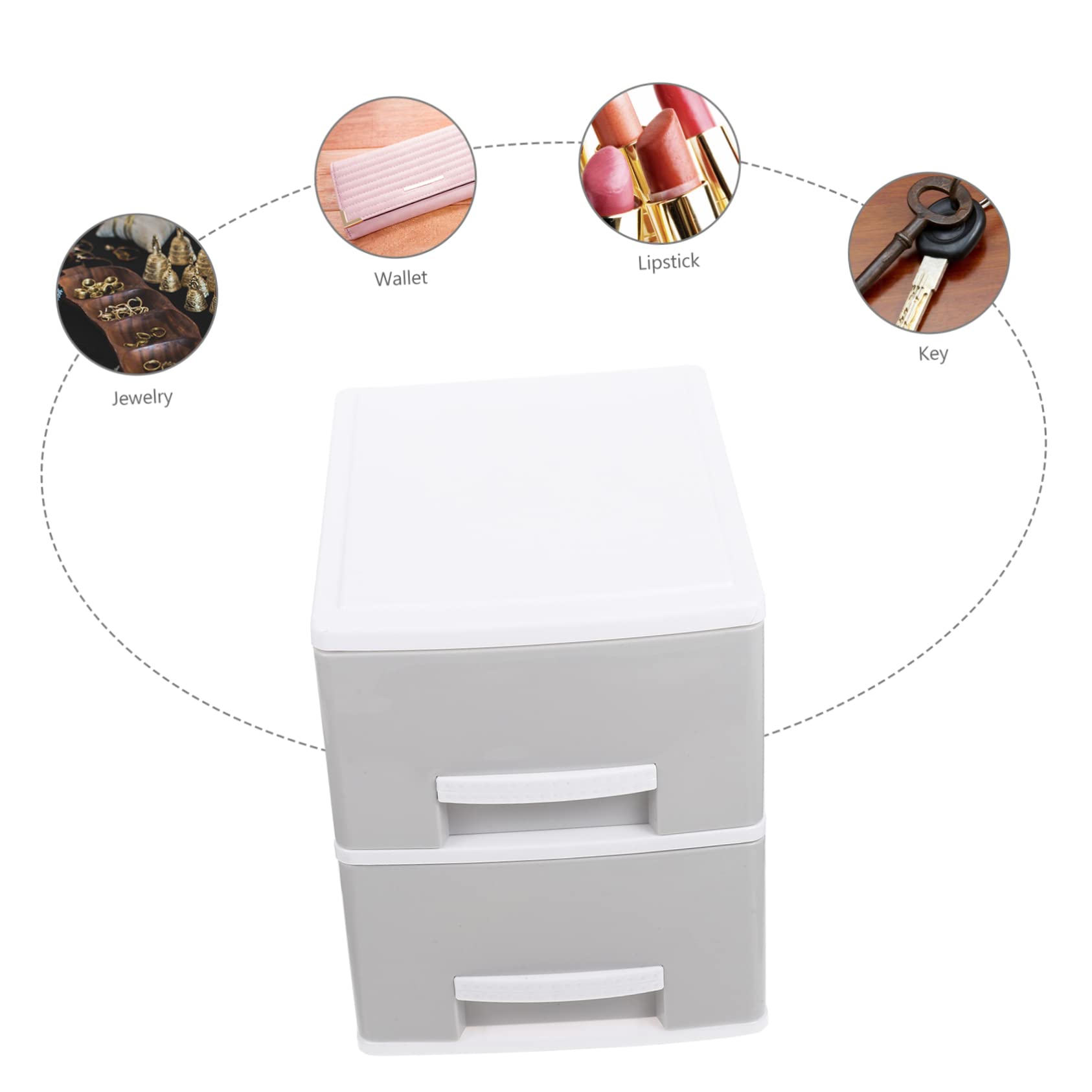 Contenitore Porta Oggetti da Scrivania a Cassetto, 2 Livelli, Plastico | Struttura Multiuso, Alta Resistenza e Anti-deformazione, Stile Gradevole per Organizzazione e Regalo Casa