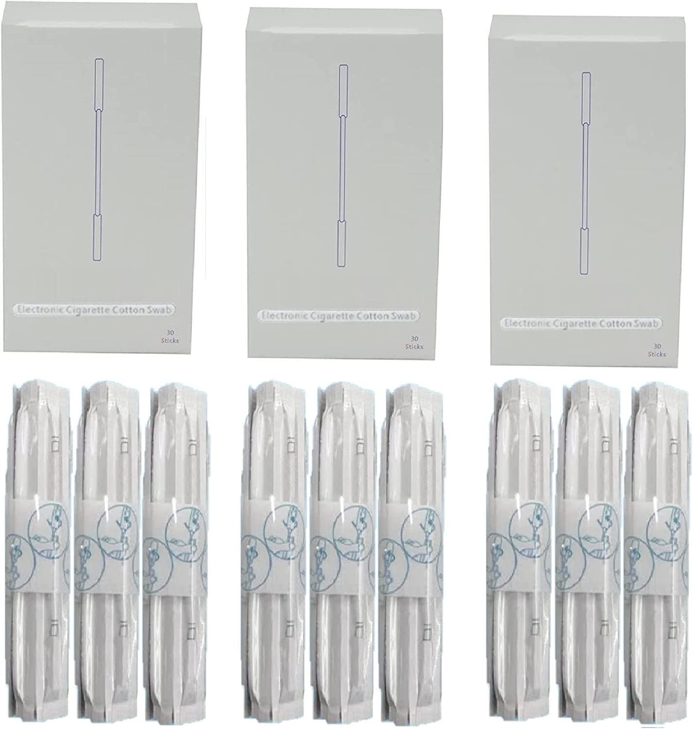HWEIZU Wet Alcohol Cotton Swabs Double Head Cleaning Stick for IQOS 2.4 Plus Lil/LTN/HEETS/GLO Heater (90pcs)