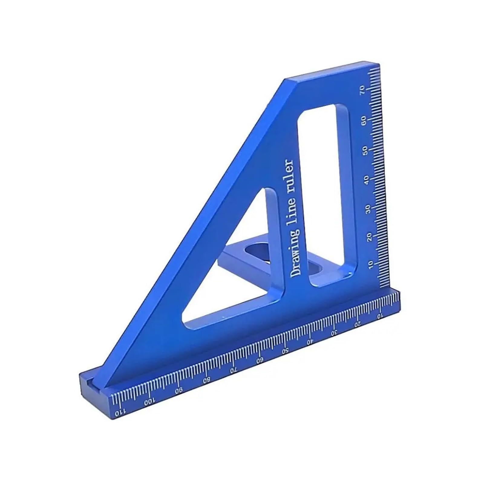Regla triangular de aleación de aluminio con transportador 3D multiángulo para medidas y ángulos precisos, ideal para artes, manualidades y dibujo técnico