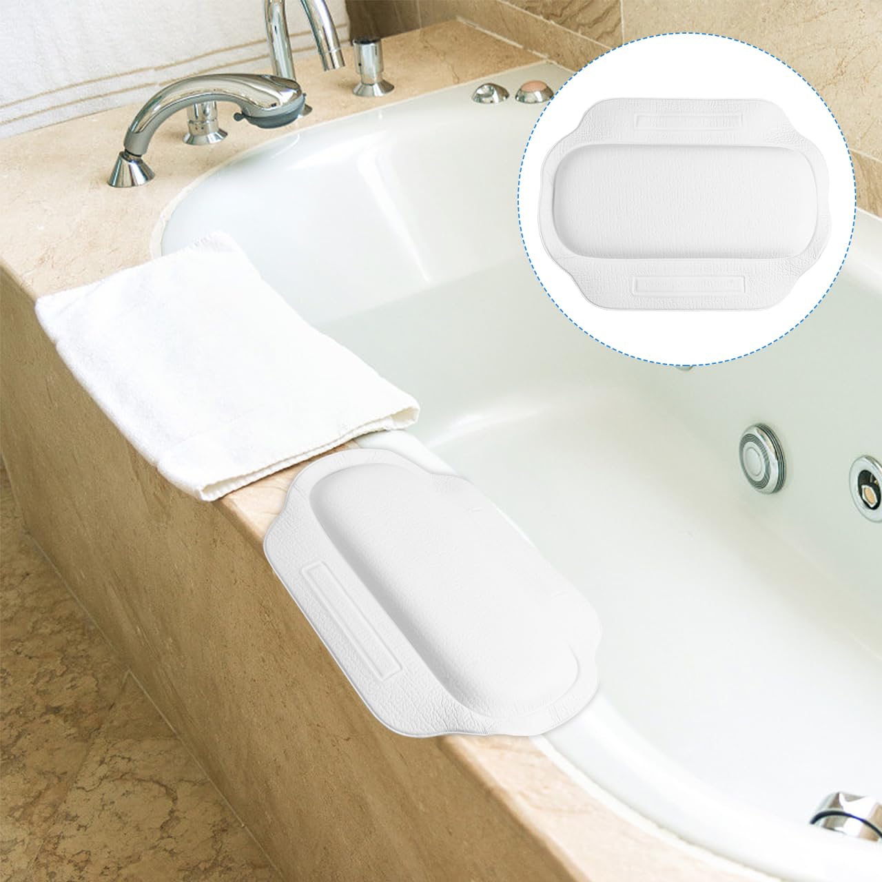 Minkissy 2 Almohadas De BañEra con Ventosas Grandes Y Potentes CojíN De BañO para Cabeza Y Cuello Soporte CóModo para SPA Y Ducha En Casa Apto para La Mayoría De BañEras