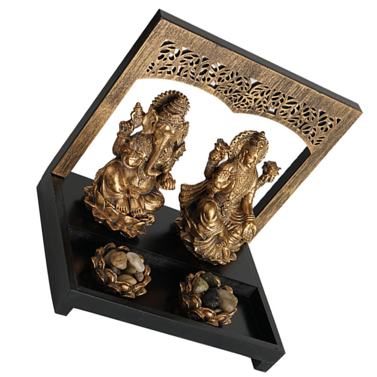 iplusmile Statua Buddha Portacandele in Resina Oro per Meditazione