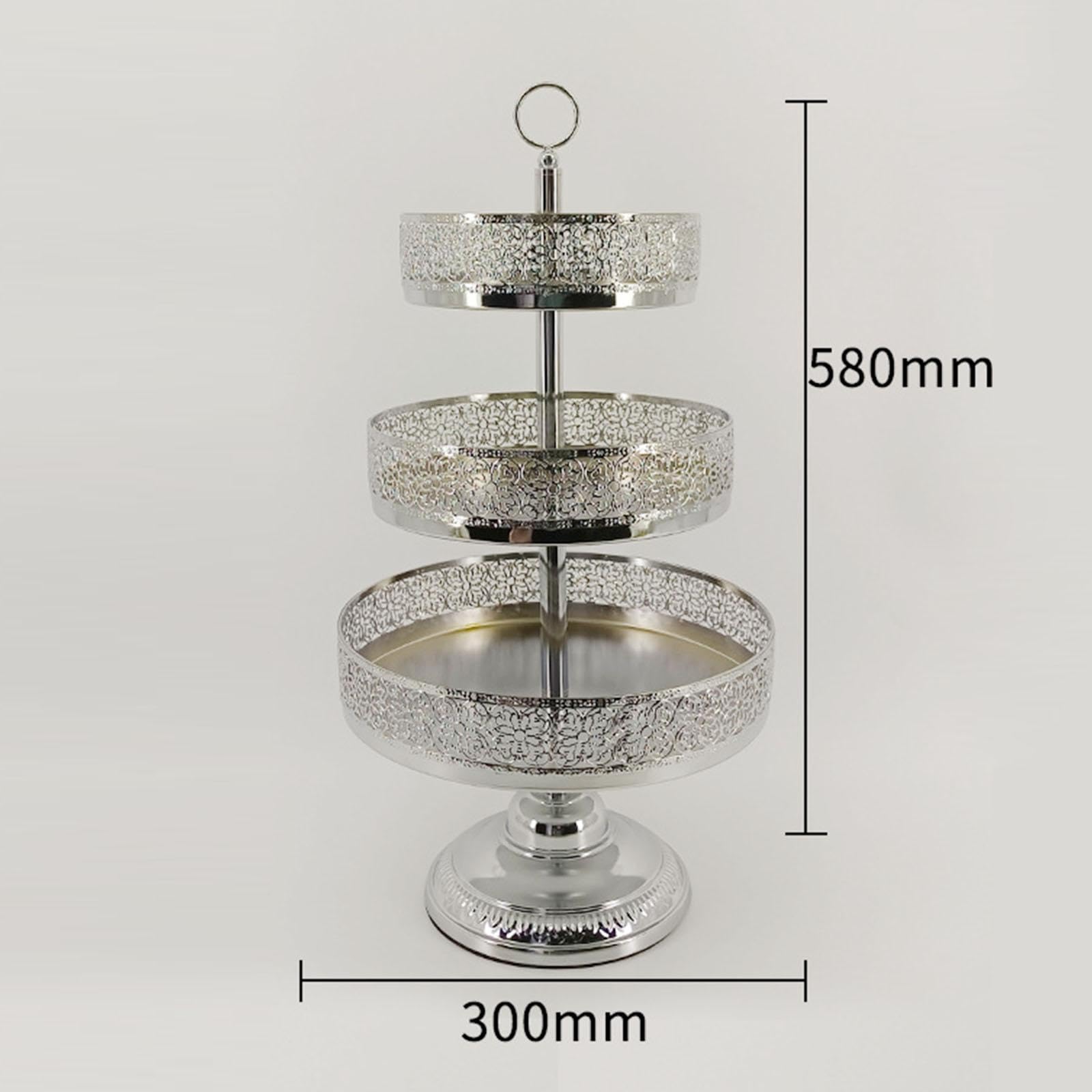 Soporte Metálico de 3 Niveles para Cupcakes, Ideal para Servir Postres en, Argén, Individual
