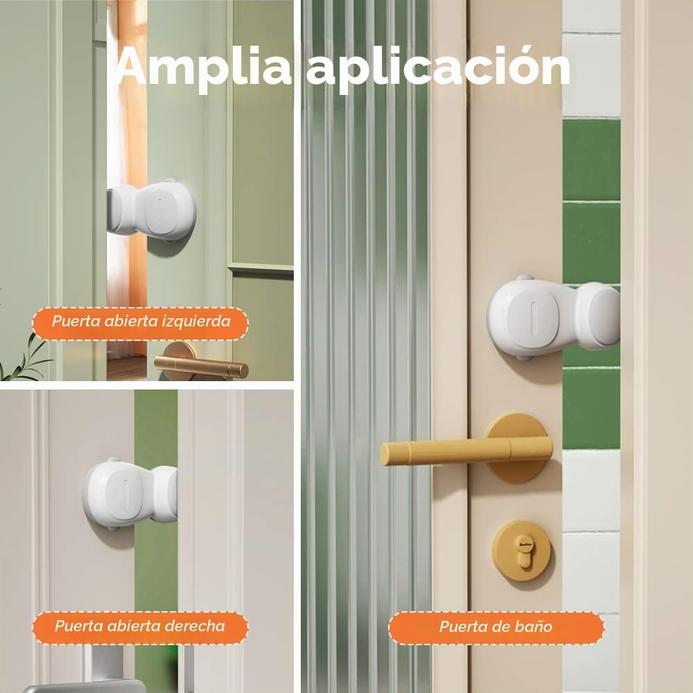 SAFELON 4+2 Piezas Tope de puerta automático de seguridad para bebés, protectores de dedos de puerta automáticos para niños, tope de puerta automático antipinzamiento (Blanco)