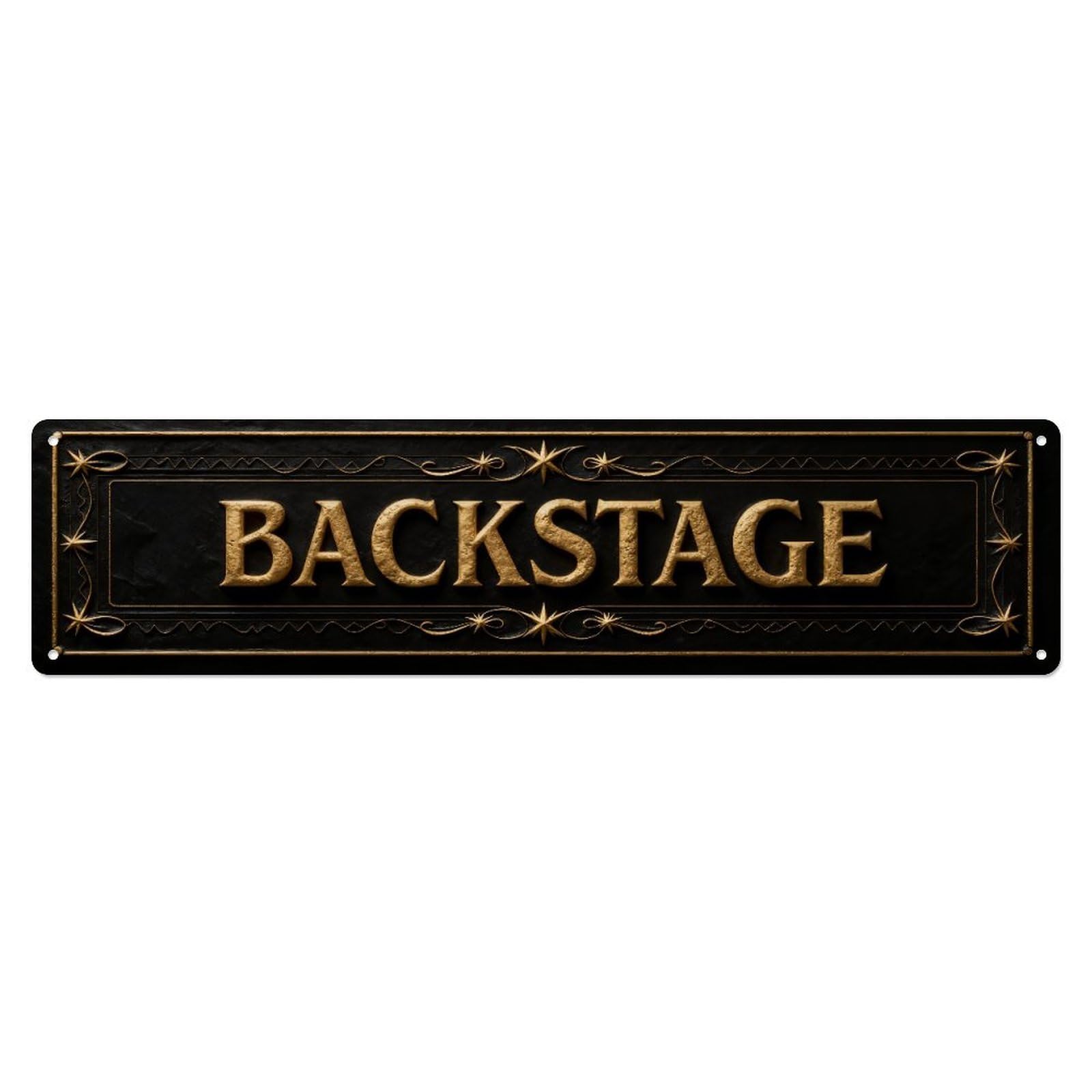 Backstage Sign Ornate Design Metal Tin Sign Plaque