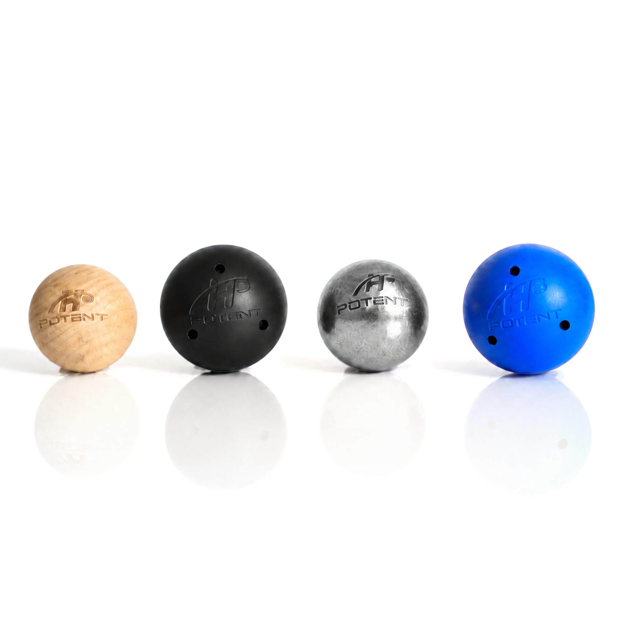 Potent Hockey Pelotas de entrenamiento de manejo de palo (paquete de 4) – Juego de pesas para entrenamiento de hockey, equipo para práctica en interiores y fuera del hielo – Mejora las habilidades, la