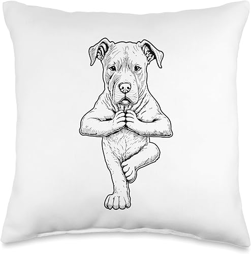 Miniatura 4 de Dogo Argentino Dog Yoga Puppy Funny Dogs Tree Pose Asana Throw Pillow