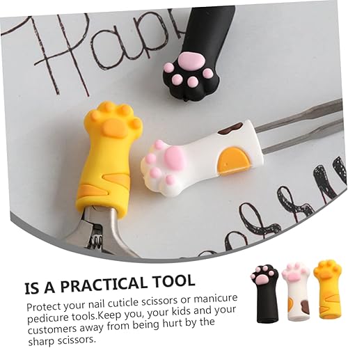 Miniatura 8 de Juego de cubiertas de herramientas para el cuidado de uñas, 3 piezas, tijeras para gatos, pinzas de cutícula, funda protectora, tapa de tijera