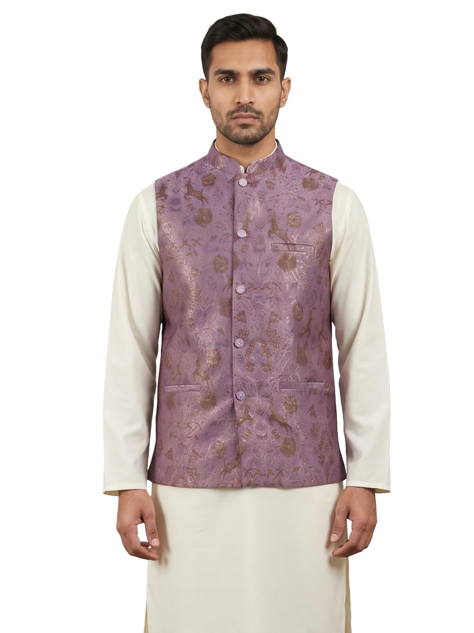 jompers Traditional Woven Jacquard Nehru Jacket-picture-33