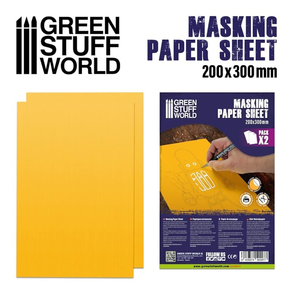 Greenstuff World GSWD-10498 Large Masking Sheet Set, 2 Pieces, For Plastic Models