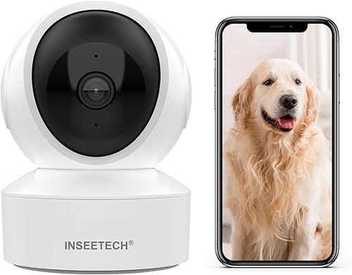 Cámara de seguridad inalámbrica para interiores de 4 MP, cámara WiFi para mascotas de 2.45 GHz con seguimiento automático PTZ, cámara de bebé de
