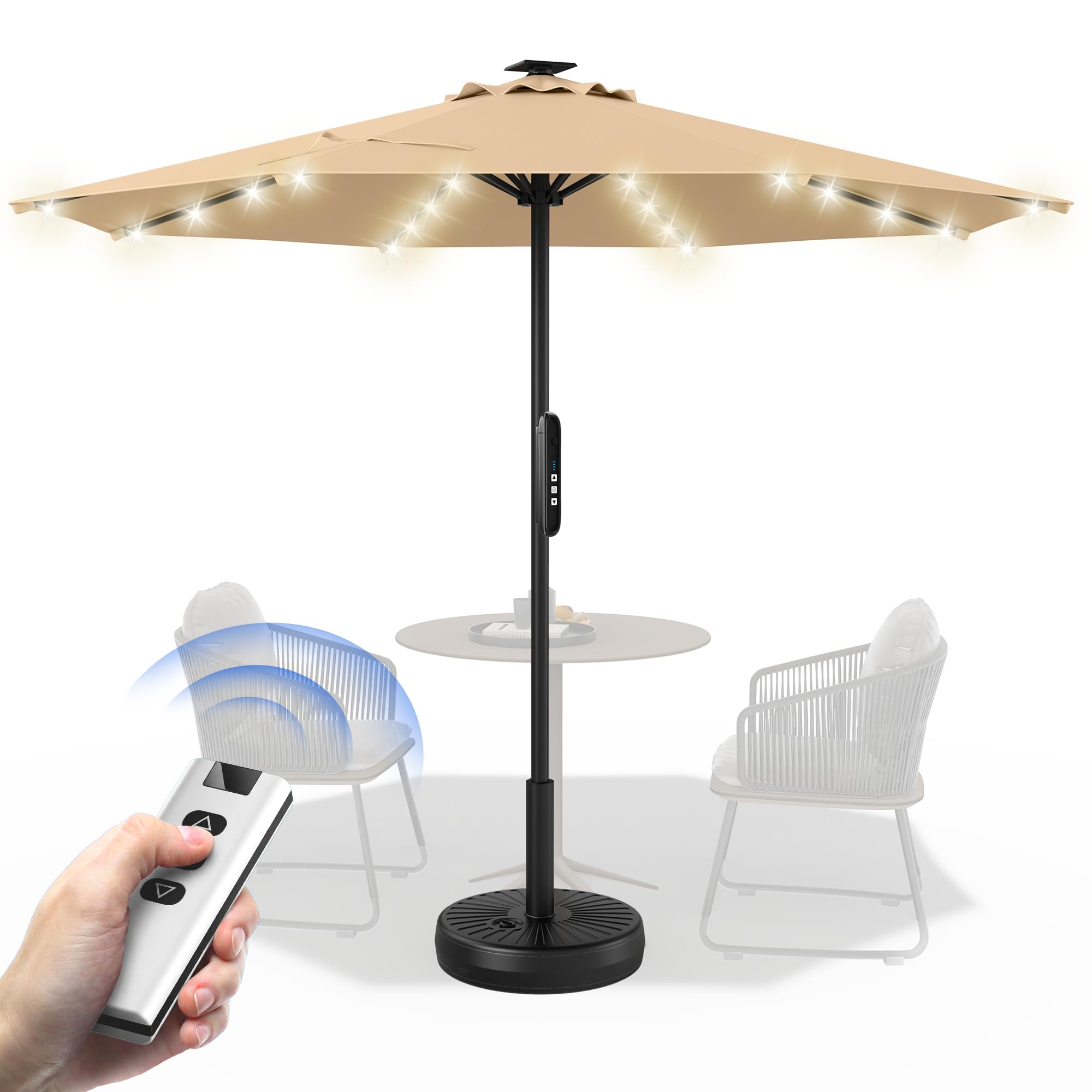 Amazon.com : HOMSHADE 9 FT Motorized Patio Umbrella with Remote Control(Beige)