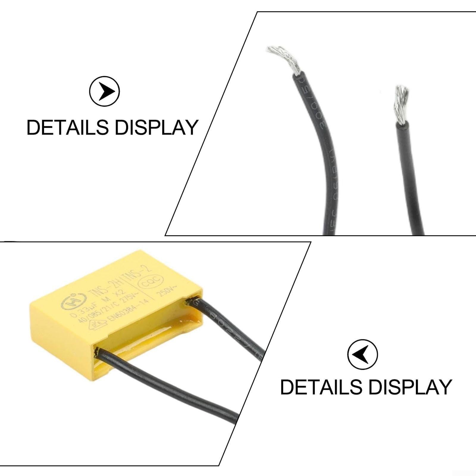 Condensatore motore 0.33uF 250V 275V per utensili elettrici Sostituzione motore compatibile con trapano smerigliatrice sega e altre apparecchiature elettriche