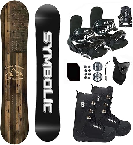 Symbolic Freedom - Paquete de snowboard y fijaciones y botas para mujer