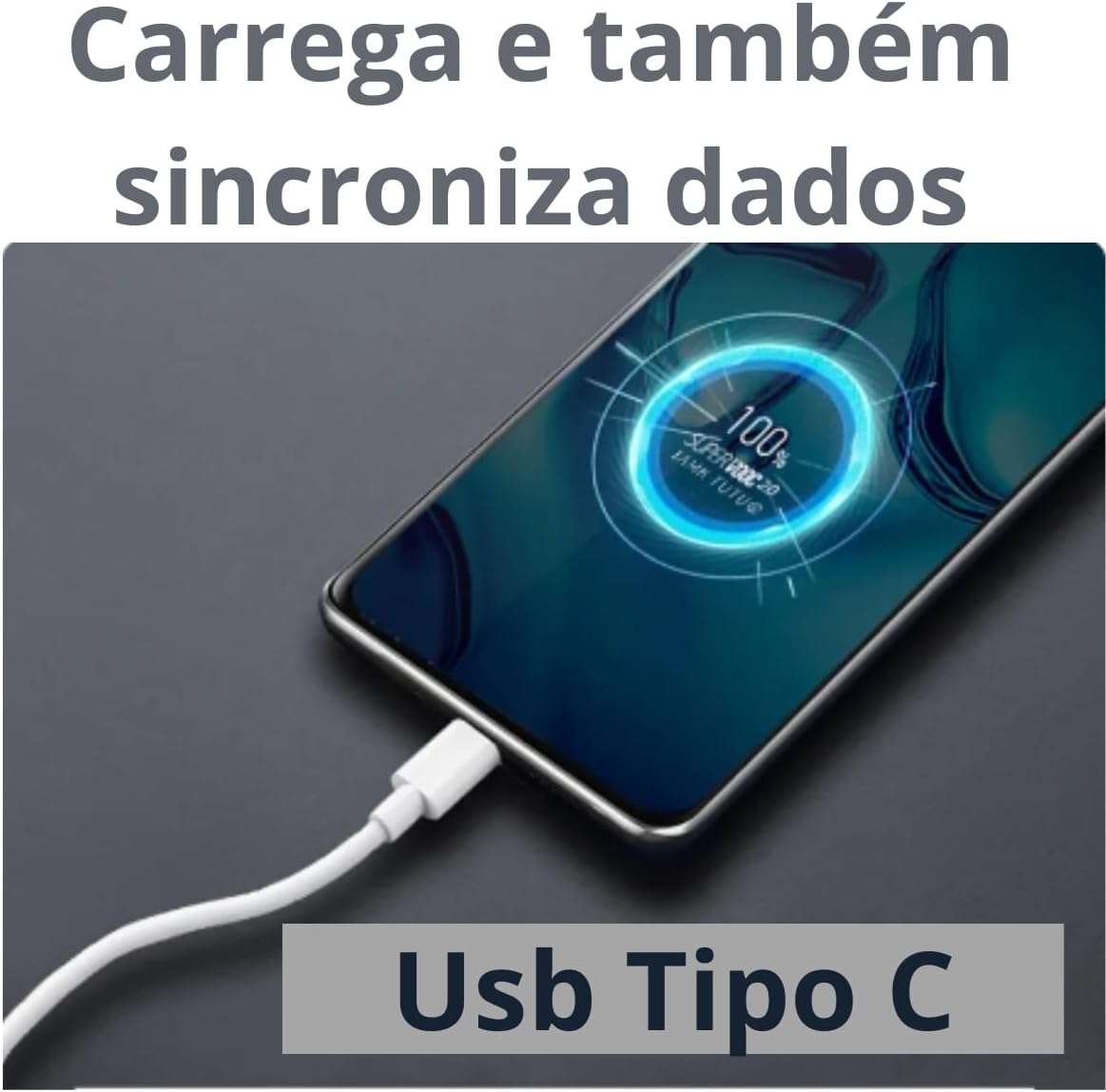 Cabo Turbo USB Tipo C Carregamento Rápido Cabo de Dados Reforçado Compatível Para Android Marca Bella Mallu