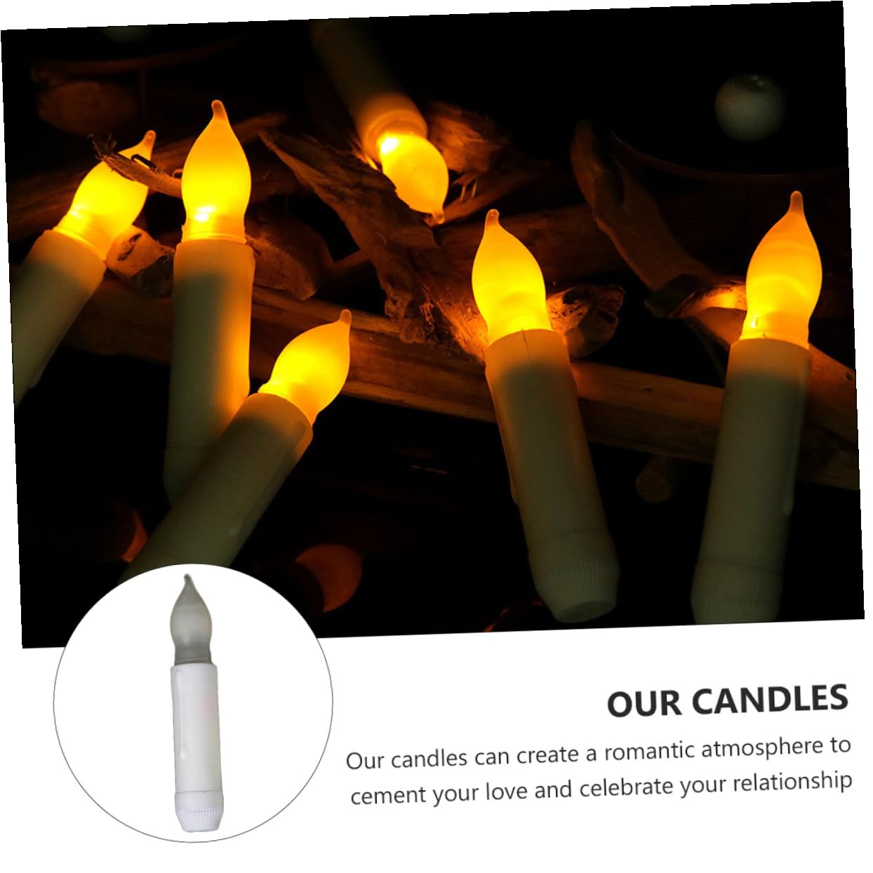 Hemobllo 12pezzi Candele Candele Led Forma Fiamma Senza Luci Di Candela Per Matrimoni e Feste Per Decorazioni