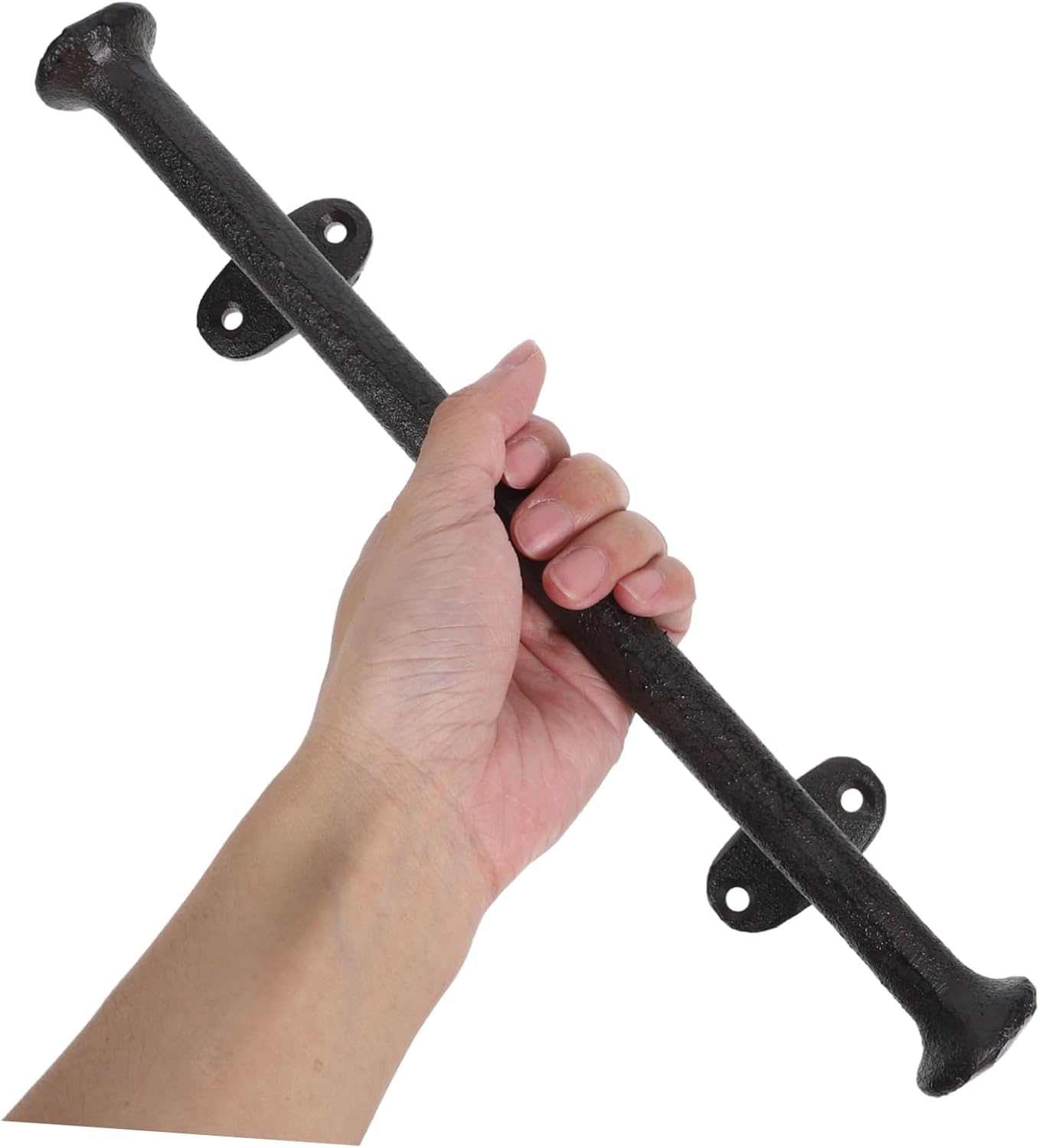 DOITOOL European Vintage Cast Iron Door Pull Handle Heavy Duty Rustic Black Antique Grab Bar for Garden Gates Fences and Cabinets Suitable for Outdoor and Indoor Use with 4 Screws