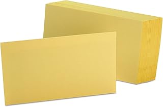 Unruled Index Cards 3 x 5 Canary 100/Pack