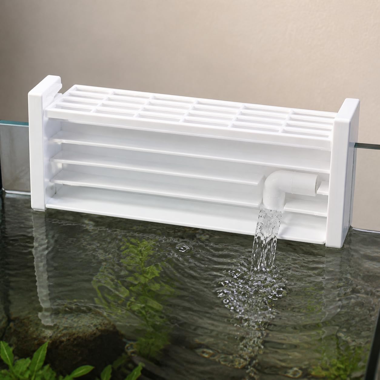 Filtre Aquarium Suspendu Supérieur, Blanc, 90cm | Plastique résistant - filtration efficace - boîtier filtre - tuyaux - installation facile - pour experts - pour l'aquascaping